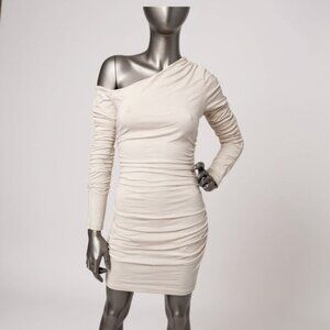 REVOLVE Susana Monaco one shoulder off shoulder gathered long sleeve dress